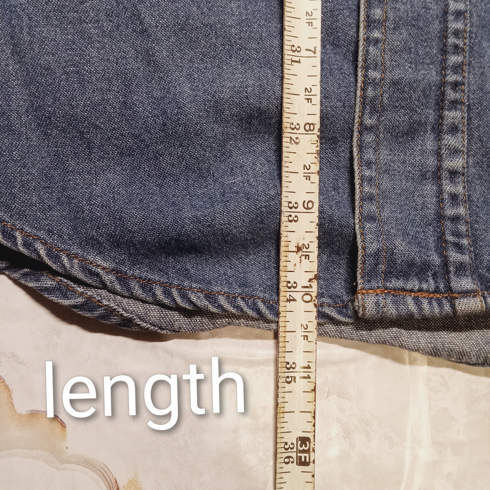 Ely Cattleman Vintage Denim Western  Pearl Snap Long Sleeve Barn Shirt - Picture 5 of 13